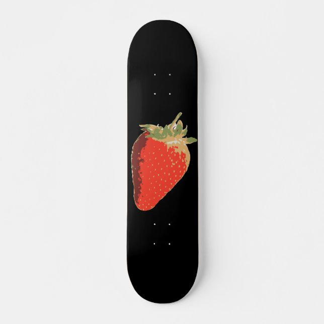 Svart jordgubbeSkateboard Mini Skateboard Bräda 18,5 Cm (Framsida)