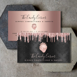 Svart jordgubbsmattskläder i Ro Guld Visitkort