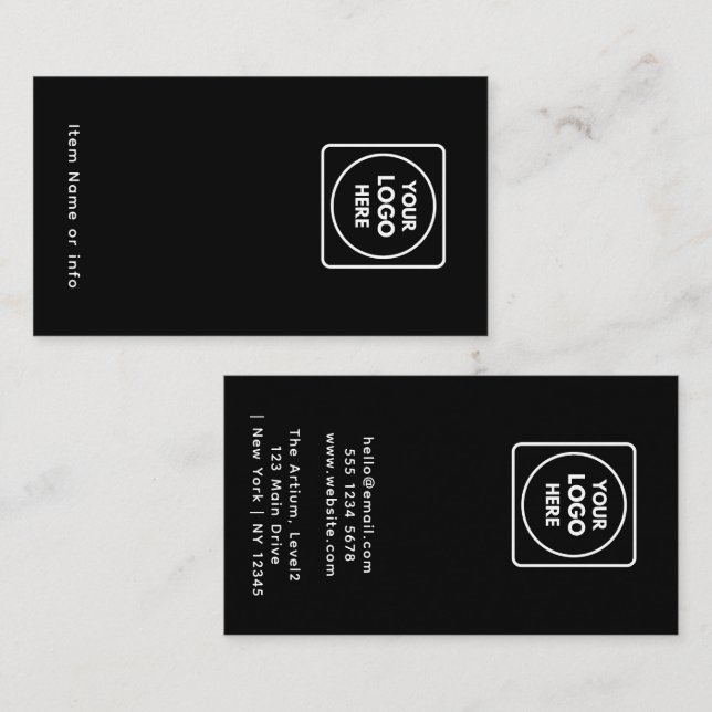 Svart judiskt avläsningskort, Visning | Anpassning Visitkort (Fram/baksida)