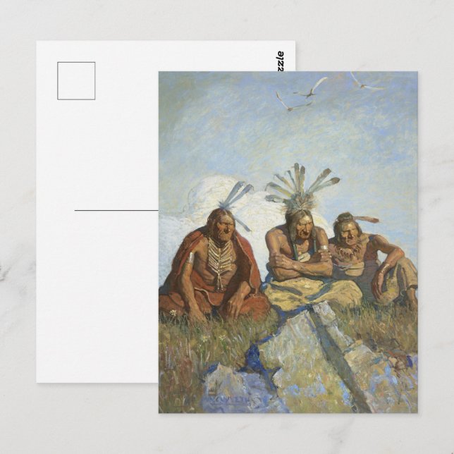 Svart, judliknande ogranskbart Ögon av N.C. Wyeth Vykort (Fram/baksida)
