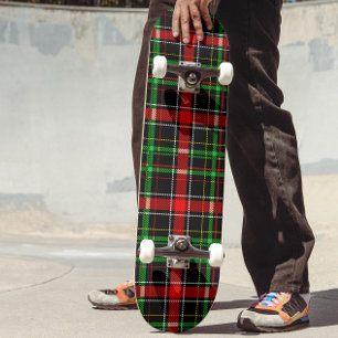 Svart jul flanell rutmönster mini skateboard bräda 18,5 cm