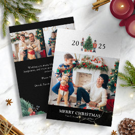 Svart jul fotokollage semesterkort julkort