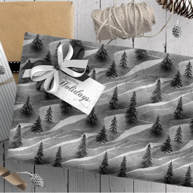 Svart jul Mönster#10 ID1009 Presentpapper (Skapare uppladdad)