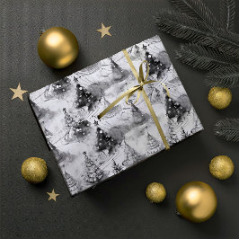 Svart jul Mönster#3 ID1009 Presentpapper