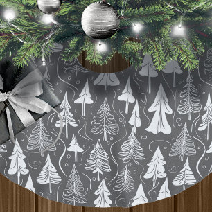 Svart jul Mönster#6 ID1009 Julgransmatta Borstad Polyester