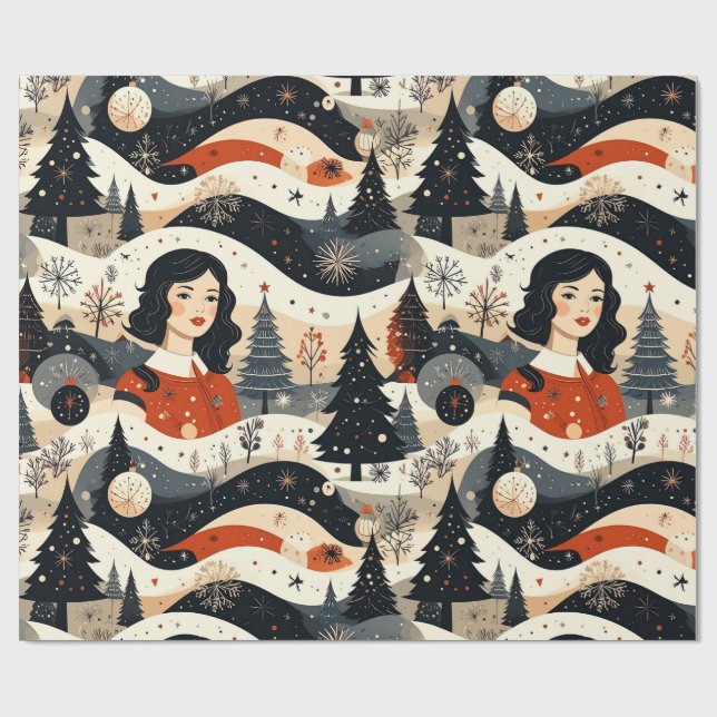 Svart jul presentpapper (Platt)