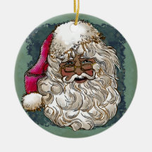 Svart jul Santa-ornament