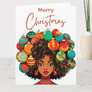 Svart jul Sista Melanin Queen Women Julafton Kort