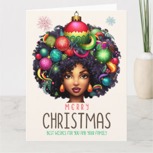 Svart jul Sista Melanin Queen Women Julafton Kort