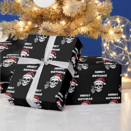 Svart jul-skelett Humoristisk gotisk twist Presentpapper