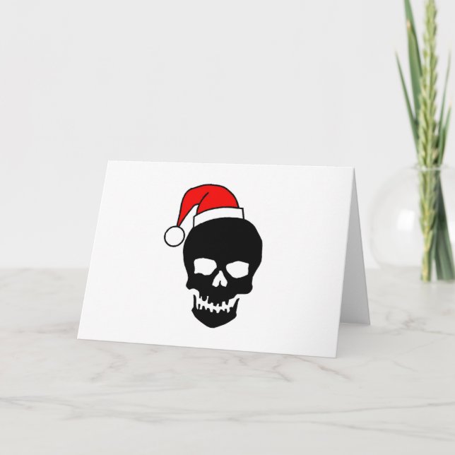 Svart jul Skull Helgkort (Framsida)