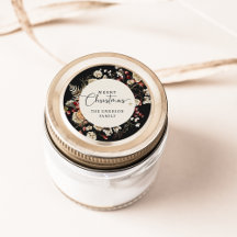 Svart juldekal med grönska