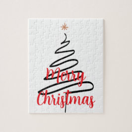 Svart Julgran (PERSONALIZEABLE) Pussel