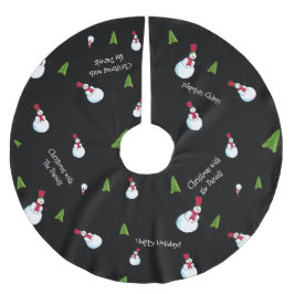 Svart julgran tomte Personlig Julgransmatta Borstad Polyester
