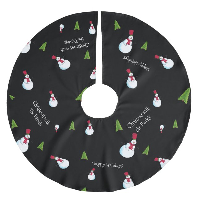 Svart julgran tomte Personlig Julgransmatta Borstad Polyester (Framsidan)