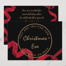 Svart julgrans kvälls middag Vinter Inbjudningar
