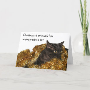 Svart julkatt helgkort