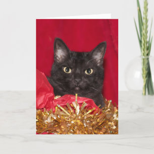 Svart julkatt helgkort