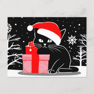 Svart julklapp helg vykort