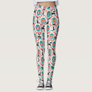 Svart julklapp julbalar leggings