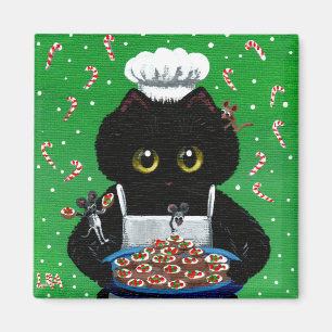 Svart julklapp - nunykreationskonst magnet