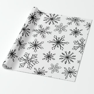 Svart julkonst Mönster Wrapping Papper Presentpapper