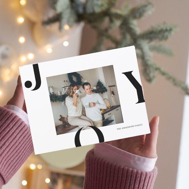 Svart julljokerkort för julfotfamiljen vykort (Skapare uppladdad)