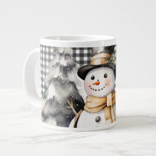 Svart julpjäs i snögubbe jumbo mugg