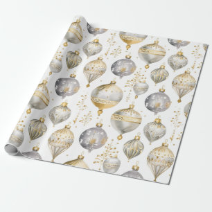 Svart julprydnadsföremål i vintage Guld Silver Presentpapper