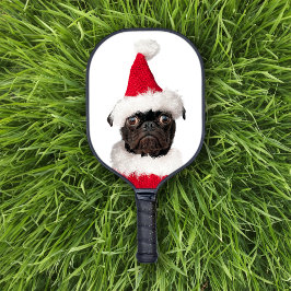 Svart julpug i Santa Hat