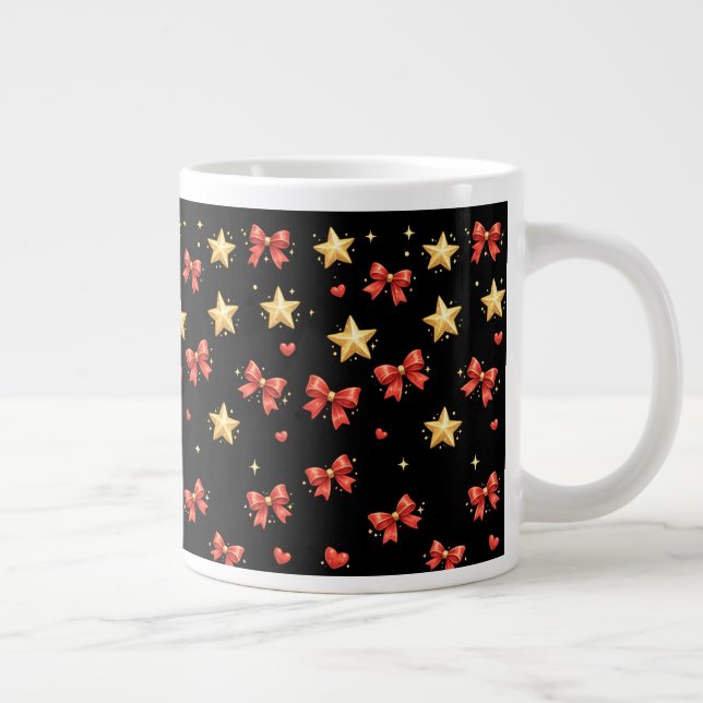 Svart julstjärnor och slinga-mugg jumbo mugg (Höger)