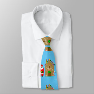 Svart jultomten christmas gingerbrödhus slips