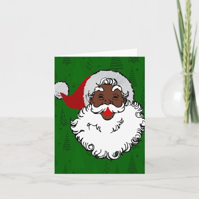 svart jultomten christmas kort (Framsida)