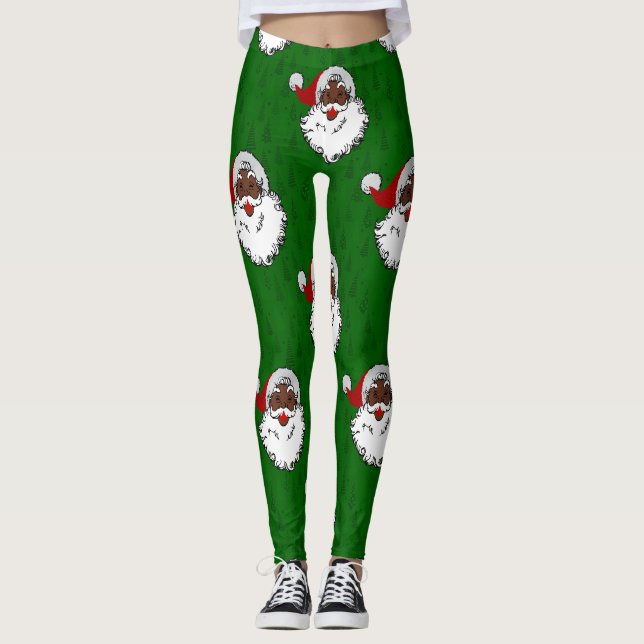svart jultomten christmas leggings (Framsida)
