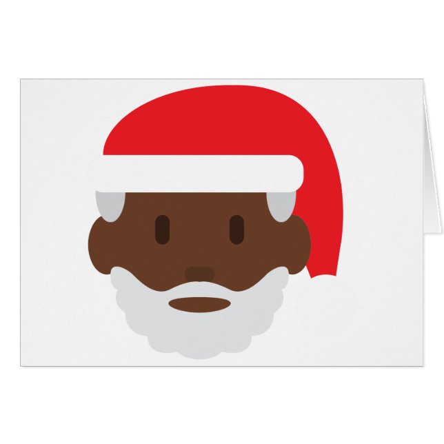 svart jultomten emoji hälsningskort (Framsidan Horizontal)