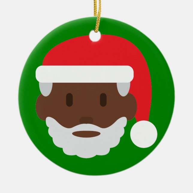 svart jultomten emoji julgransprydnad keramik (Framsidan)