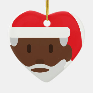 svart jultomten emoji julgransprydnad keramik