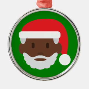 svart jultomten emoji julgransprydnad metall