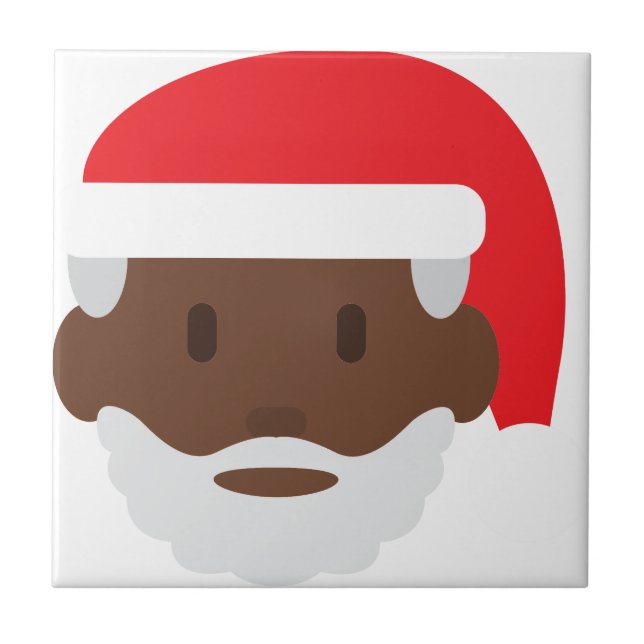 svart jultomten emoji kakelplatta (Framsidan)