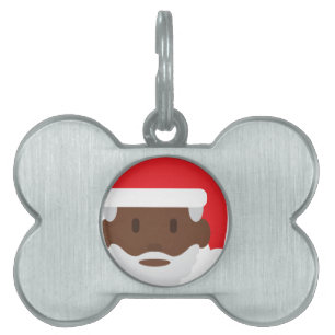 svart jultomten emoji namnbricka husdjur