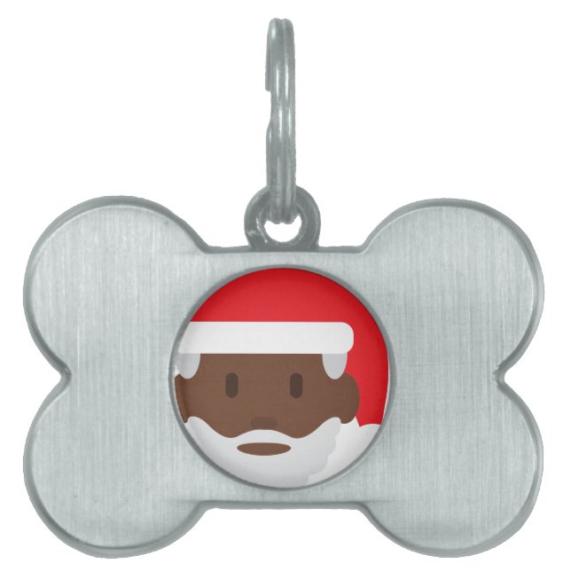 svart jultomten emoji namnbricka husdjur (Framsidan)