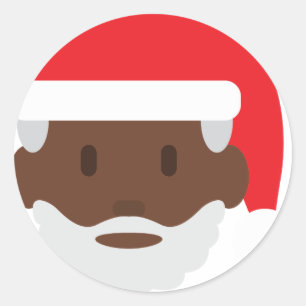 svart jultomten emoji runt klistermärke