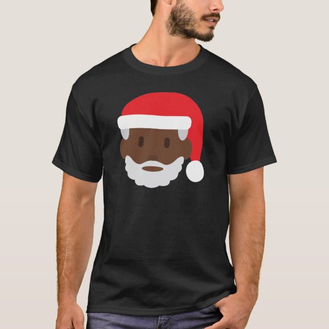 svart jultomten emoji t-shirt (Framsida)