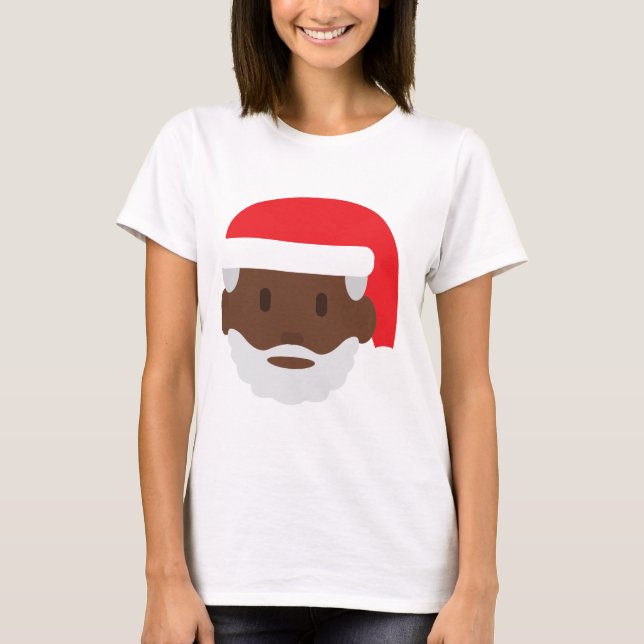 svart jultomten emoji tee shirt (Framsida)
