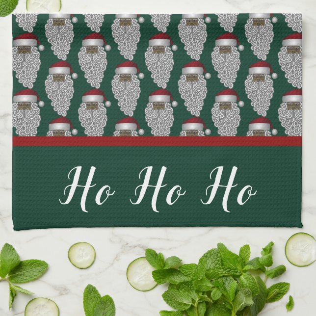 Svart Jultomten Grönt, Helgdag - jul Kökshandduk (Vikta)
