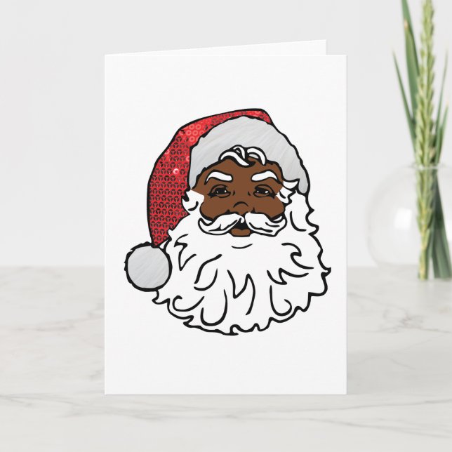 svart jultomten helgkort (Framsida)