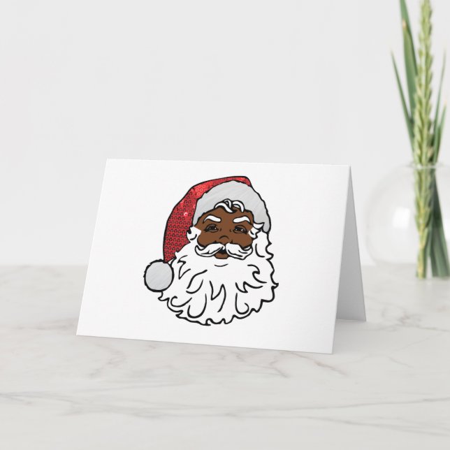svart jultomten helgkort (Framsida)