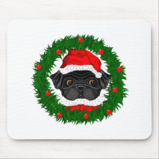 Svart jultomten i krans musmatta