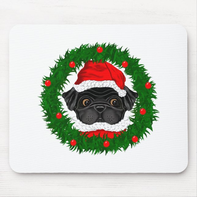 Svart jultomten i krans musmatta (Framsidan)