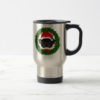 Svart jultomten i krans resemugg